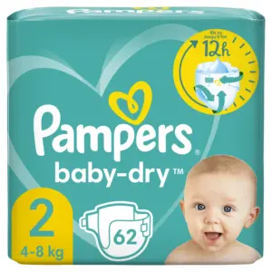 Pampers πανες Baby Dry Jumbo 62τεμ Νο2 (4-8kg)