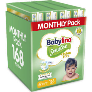 Πάνες Babylino Sensitive Monthly Pack No5+ (12-17Kg) 168τεμ